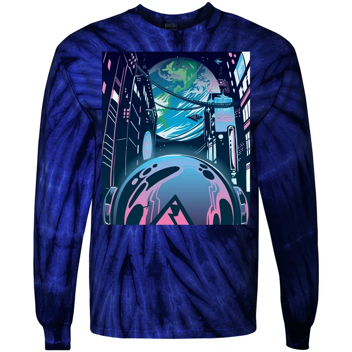 Futuristic Neon Future Tie-Dye Long Sleeve Shirt