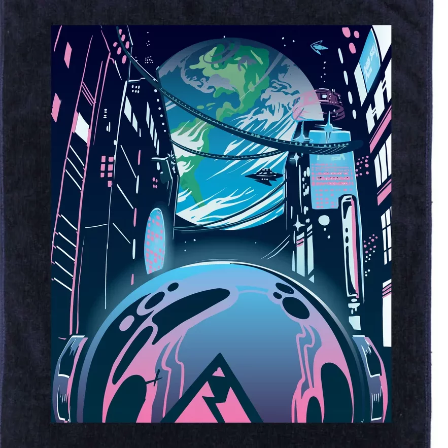 Futuristic Neon Future Platinum Collection Golf Towel