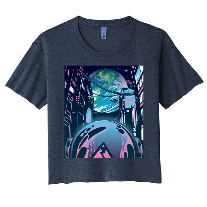 Futuristic Neon Future Women's Crop Top Tee