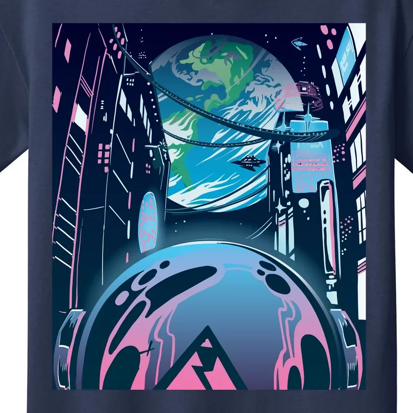 Futuristic Neon Future Kids T-Shirt