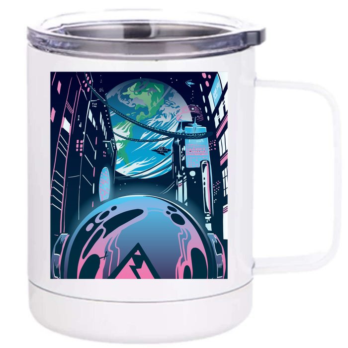 Futuristic Neon Future Front & Back 12oz Stainless Steel Tumbler Cup