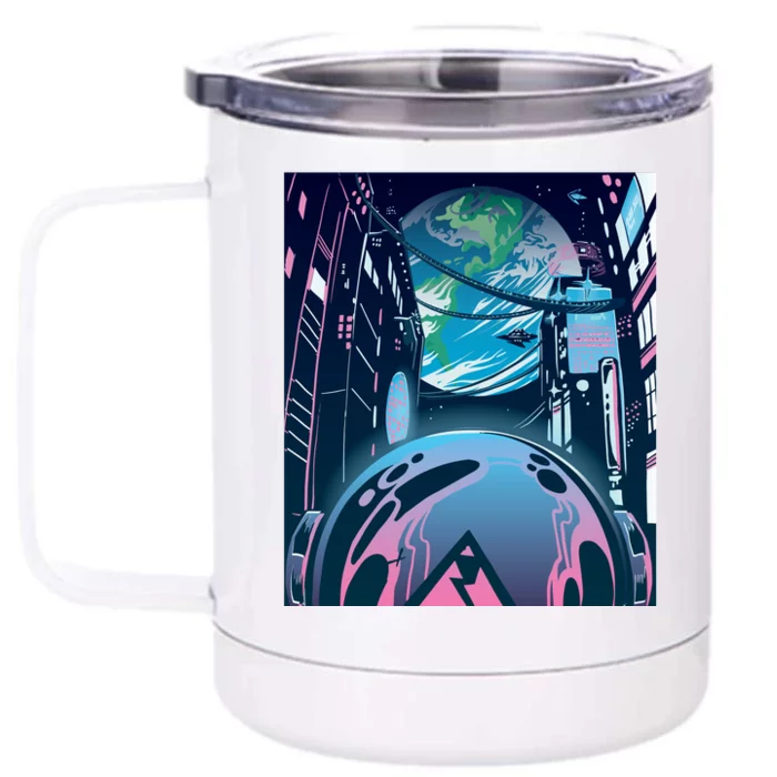 Futuristic Neon Future Front & Back 12oz Stainless Steel Tumbler Cup