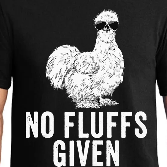 Funny No Fluffs Given Silkie Chicken Mom Farmer Dad Pajama Set