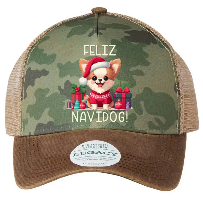 Feliz Navidog Funny Chihuahua Christmas Gift Legacy Tie Dye Trucker Hat