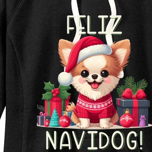 Feliz Navidog Funny Chihuahua Christmas Gift Women's Fleece Hoodie