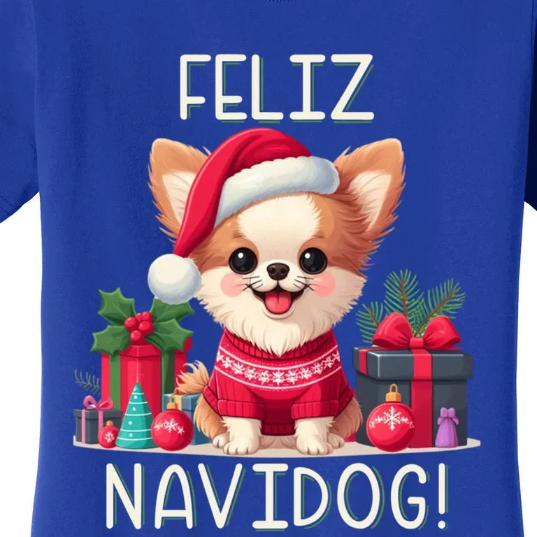 Feliz Navidog Funny Chihuahua Christmas Gift Women's T-Shirt