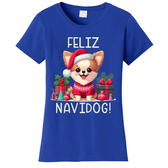 Feliz Navidog Funny Chihuahua Christmas Gift Women's T-Shirt