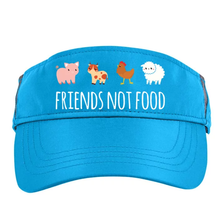 Friends Not Food Vegetarian Vegan Adult Drive Performance Visor