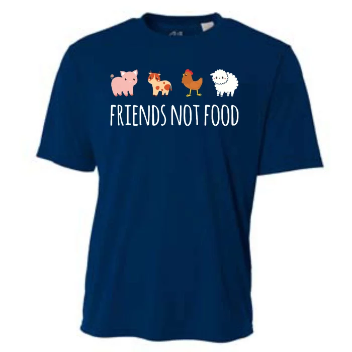 Friends Not Food Vegetarian Vegan Cooling Performance Crew T-Shirt