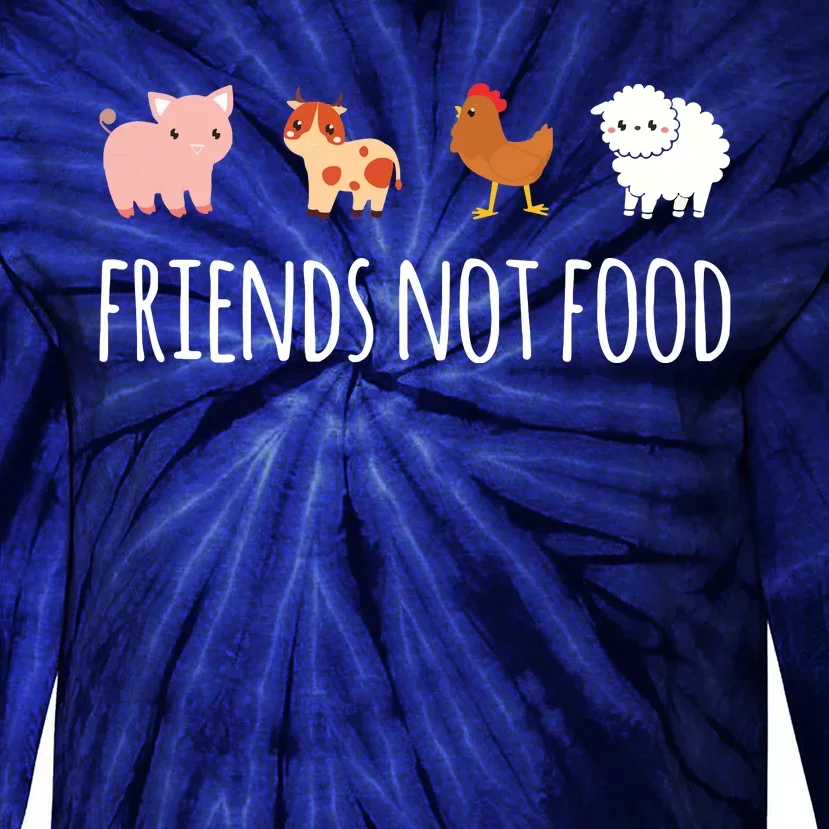 Friends Not Food Vegetarian Vegan Tie-Dye Long Sleeve Shirt