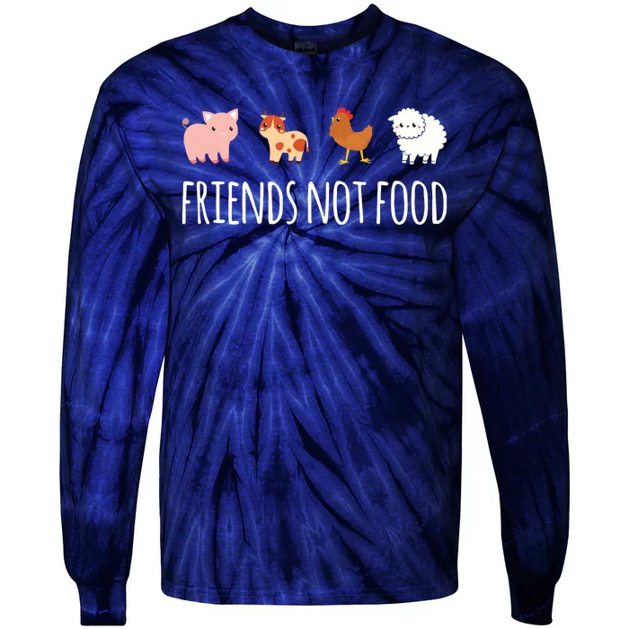 Friends Not Food Vegetarian Vegan Tie-Dye Long Sleeve Shirt