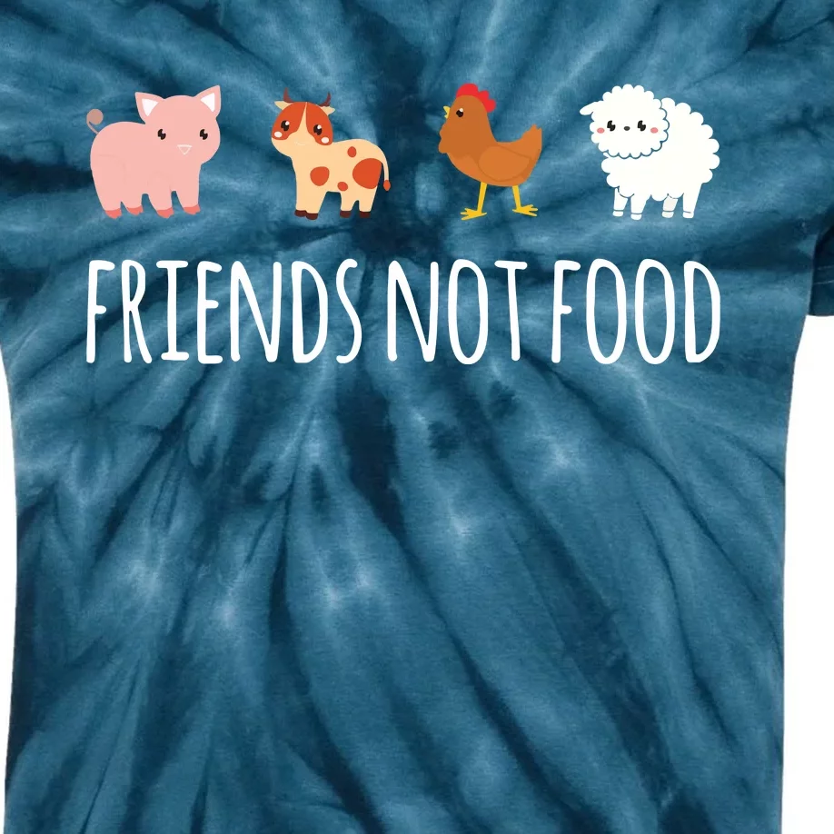 Friends Not Food Vegetarian Vegan Kids Tie-Dye T-Shirt