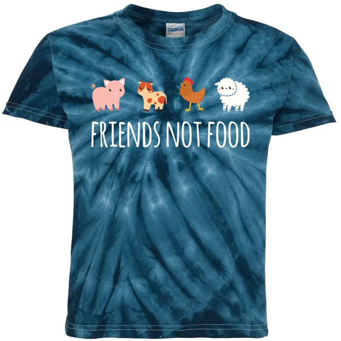 Friends Not Food Vegetarian Vegan Kids Tie-Dye T-Shirt