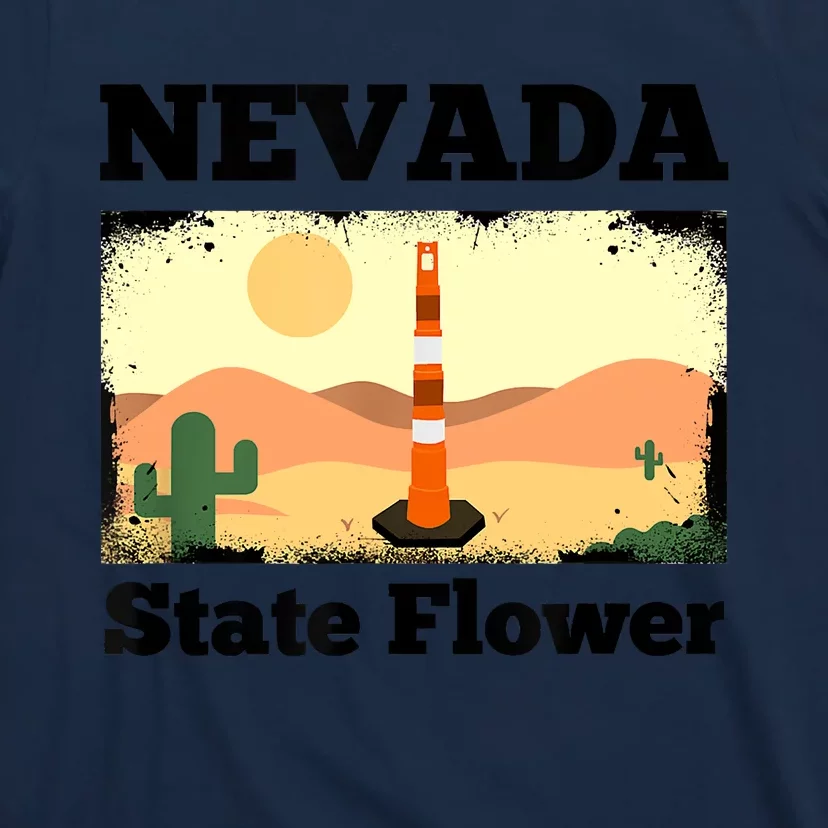 Funny Nevada Flower Construction Cone T-Shirt