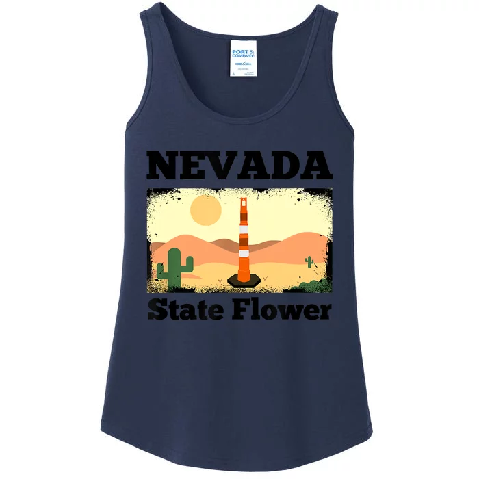 Funny Nevada Flower Construction Cone Ladies Essential Tank