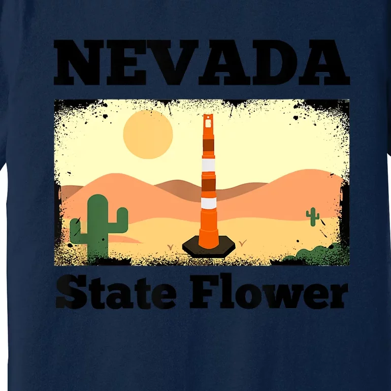 Funny Nevada Flower Construction Cone Premium T-Shirt