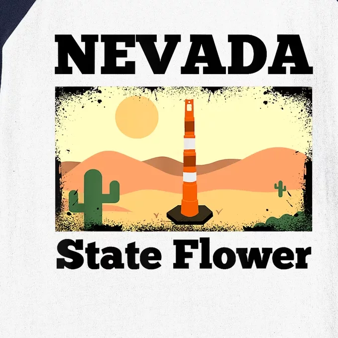 Funny Nevada Flower Construction Cone Baseball Sleeve Shirt