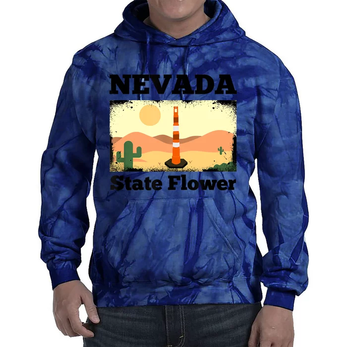 Funny Nevada Flower Construction Cone Tie Dye Hoodie