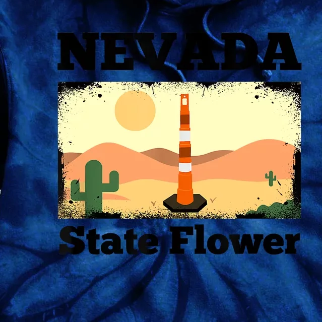 Funny Nevada Flower Construction Cone Tie Dye Hoodie