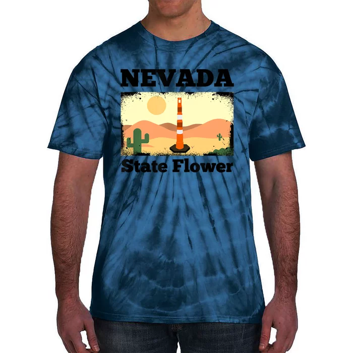 Funny Nevada Flower Construction Cone Tie-Dye T-Shirt