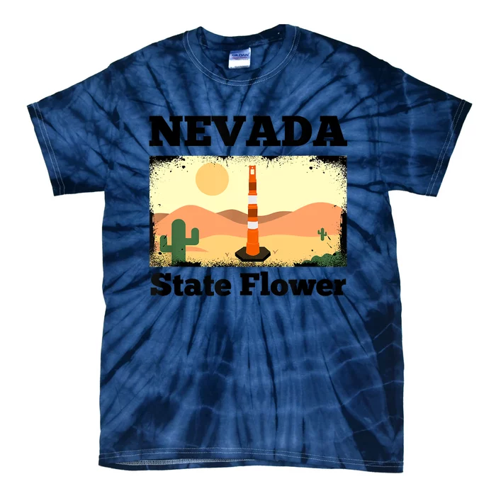 Funny Nevada Flower Construction Cone Tie-Dye T-Shirt