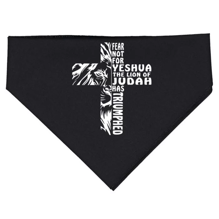 Fear Not For Yeshua The Lion Of Judah Has Triumphed Gift USA-Made Doggie Bandana