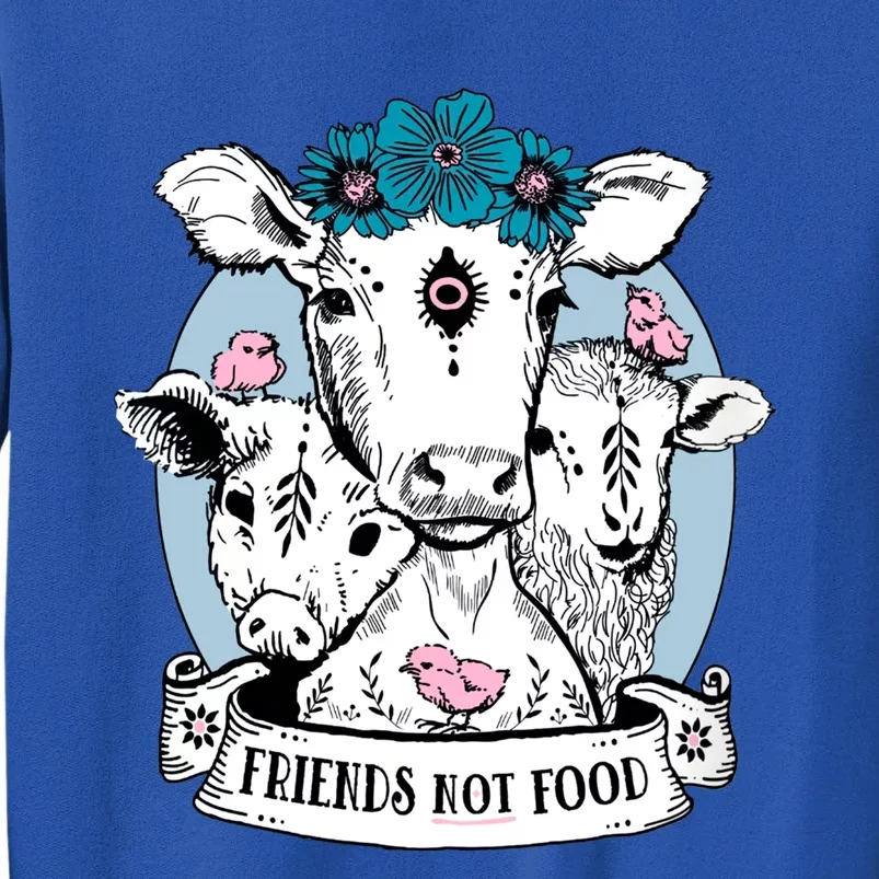 Friends Not Food Vegetarian Vegan Goat Animal Liberation Great Gift Tall Sweatshirt