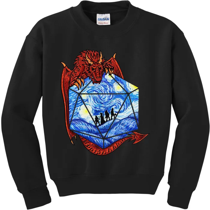 Funny Nerdy Gamer Fantasy Art Starry Night Gift Kids Sweatshirt