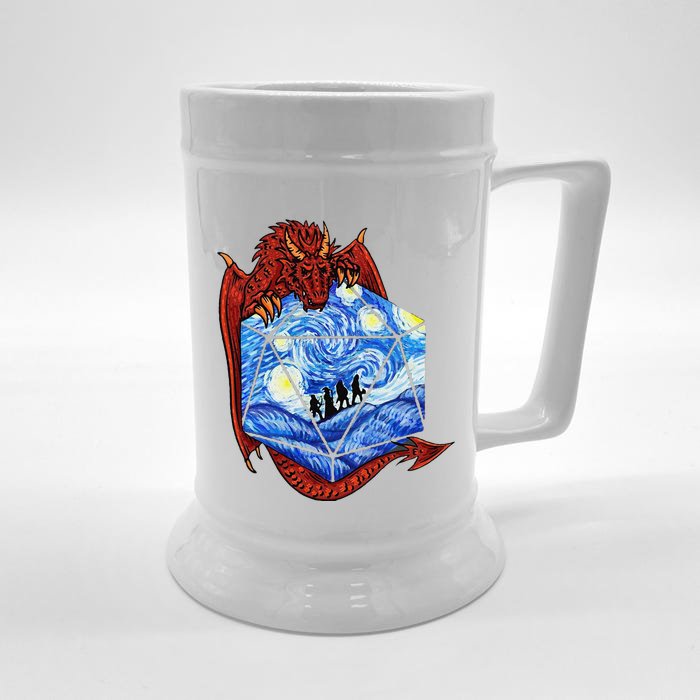 Funny Nerdy Gamer Fantasy Art Starry Night Gift Front & Back Beer Stein