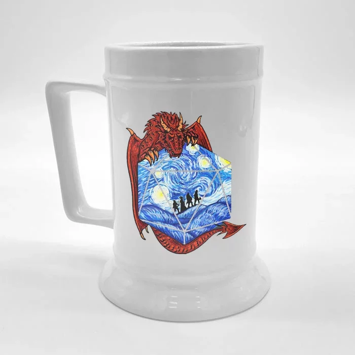 Funny Nerdy Gamer Fantasy Art Starry Night Gift Front & Back Beer Stein