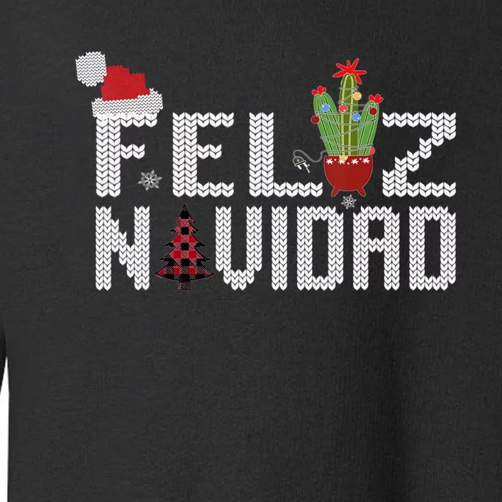 Feliz Navidad Graphic Spanish Christmas Holiday Toddler Sweatshirt