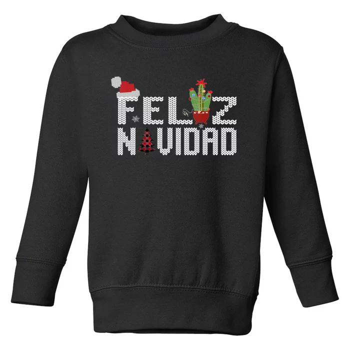 Feliz Navidad Graphic Spanish Christmas Holiday Toddler Sweatshirt