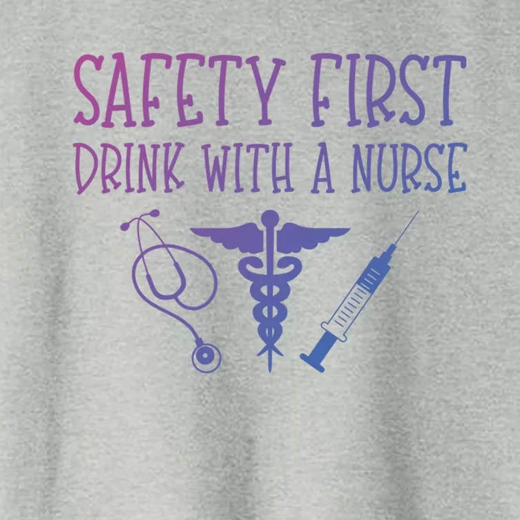 Funny Nurse Gift Safety First With A Nurse Rn Np Party Gift Women's Crop Top Tee