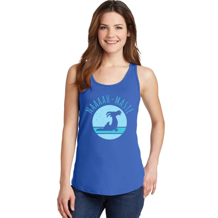 Funny Naaaahmaste Goat Yoga Namaste Ladies Essential Tank