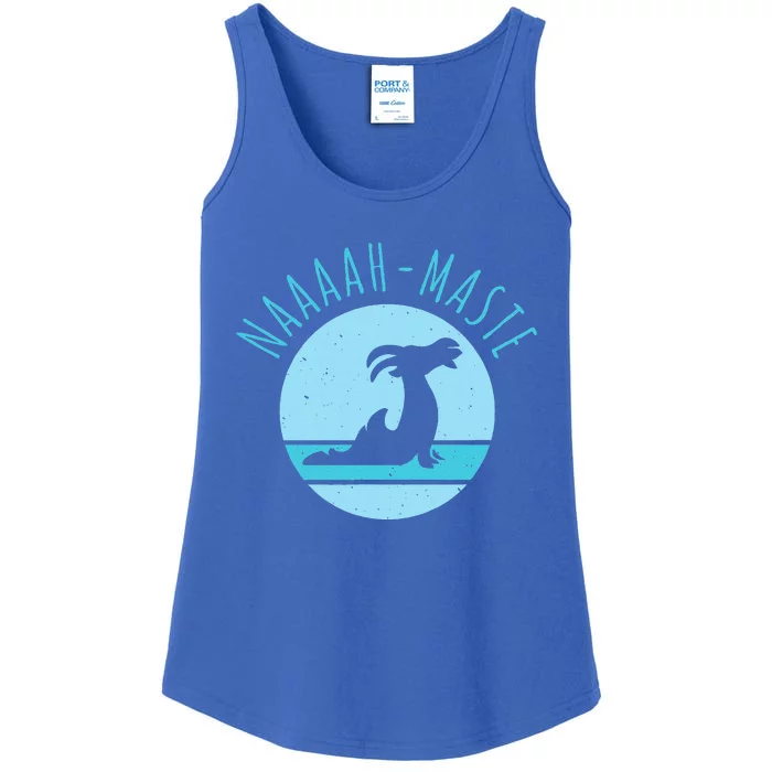 Funny Naaaahmaste Goat Yoga Namaste Ladies Essential Tank