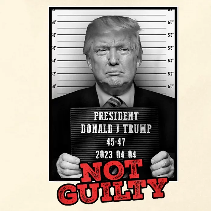 Funny Not Guilty Donald Trump Mug Shot Zip Tote Bag