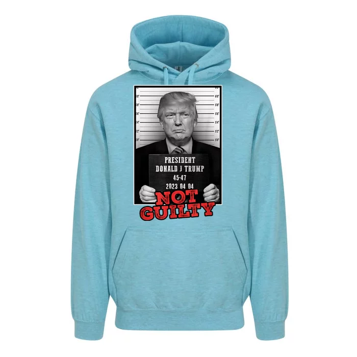 Funny Not Guilty Donald Trump Mug Shot Unisex Surf Hoodie