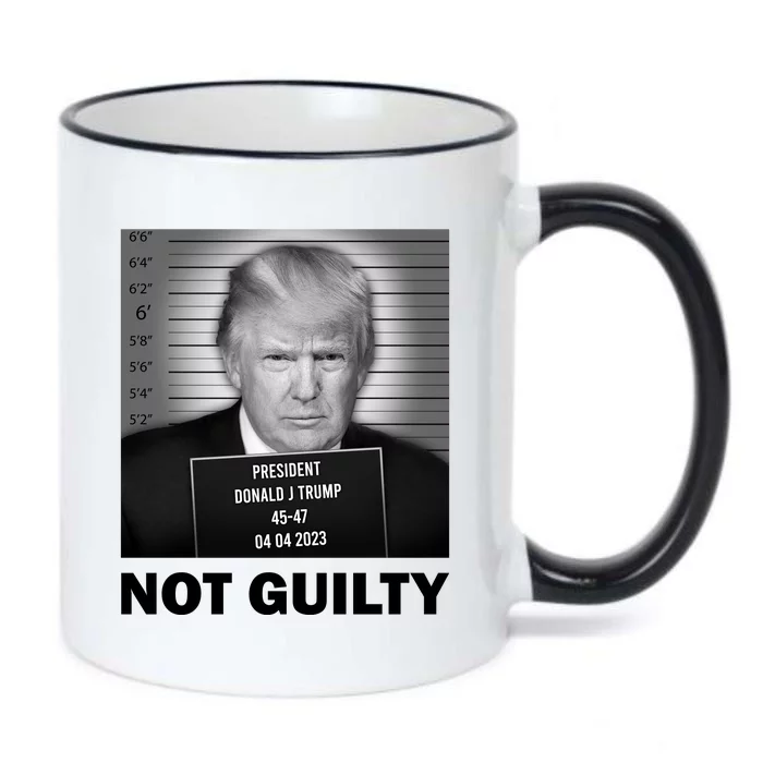 Funny Not Guilty Trump Mug Shot Black Color Changing Mug