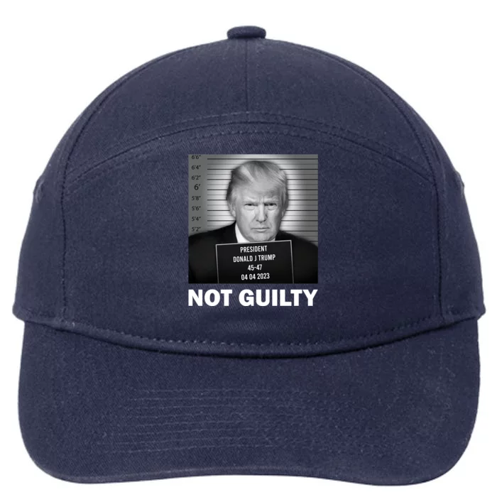 Funny Not Guilty Trump Mug Shot 7-Panel Snapback Hat