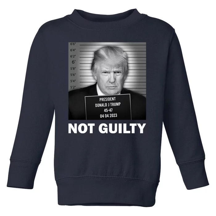 Funny Not Guilty Trump Mug Shot Toddler Sweatshirt