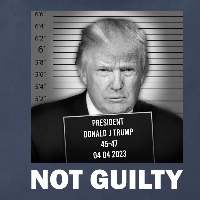 Funny Not Guilty Trump Mug Shot Zip Tote Bag