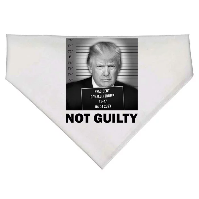 Funny Not Guilty Trump Mug Shot USA-Made Doggie Bandana