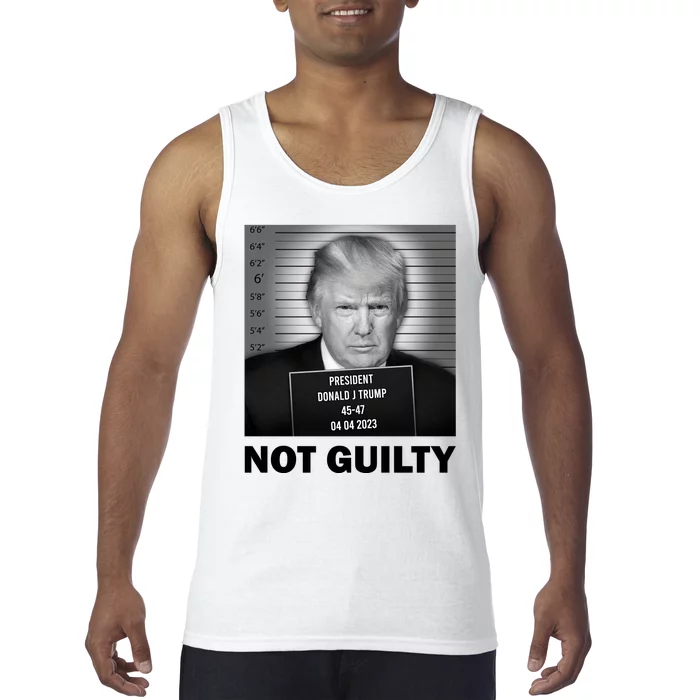 Funny Not Guilty Trump Mug Shot Tank Top