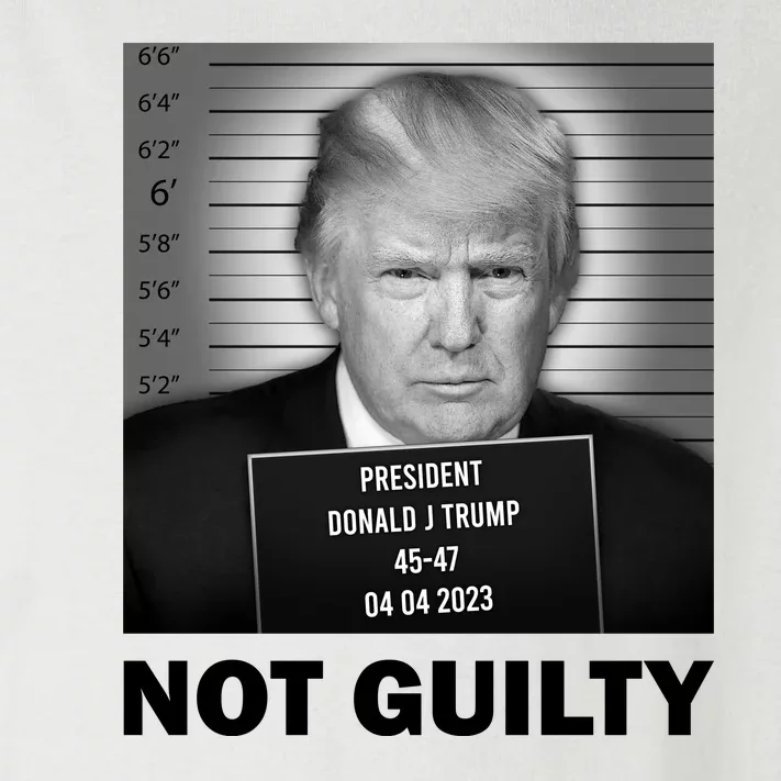 Funny Not Guilty Trump Mug Shot Toddler Long Sleeve Shirt