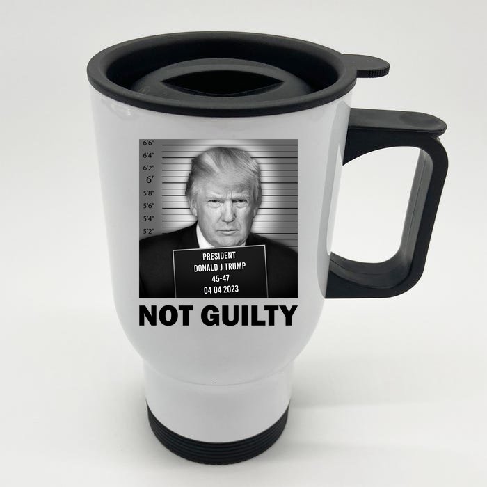 Funny Not Guilty Trump Mug Shot Stainless Steel Travel Mug