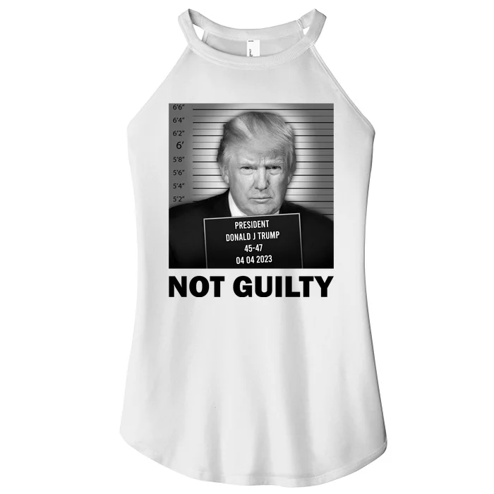 Funny Not Guilty Trump Mug Shot Women’s Perfect Tri Rocker Tank