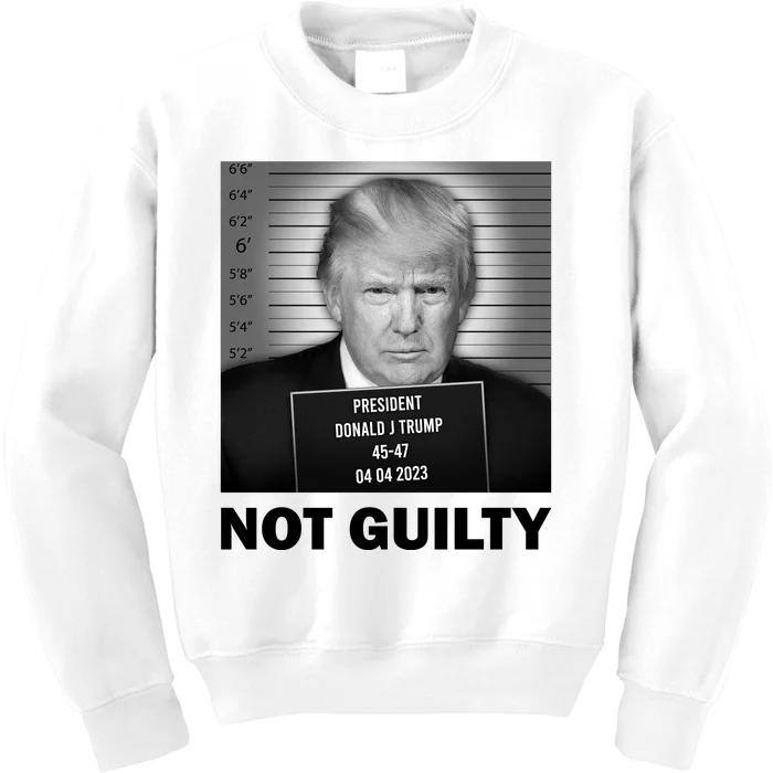 Funny Not Guilty Trump Mug Shot Kids Sweatshirt