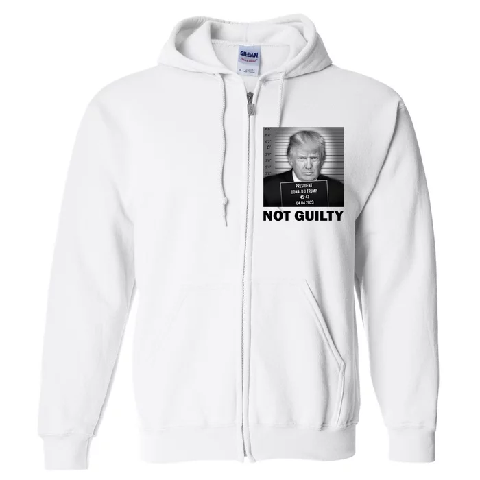 Funny Not Guilty Trump Mug Shot Full Zip Hoodie