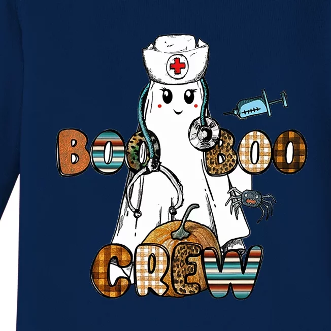 Funny Nurse Ghost Boo Scrub Western Halloween Spooky Season Meaningful Gift Baby Long Sleeve Bodysuit