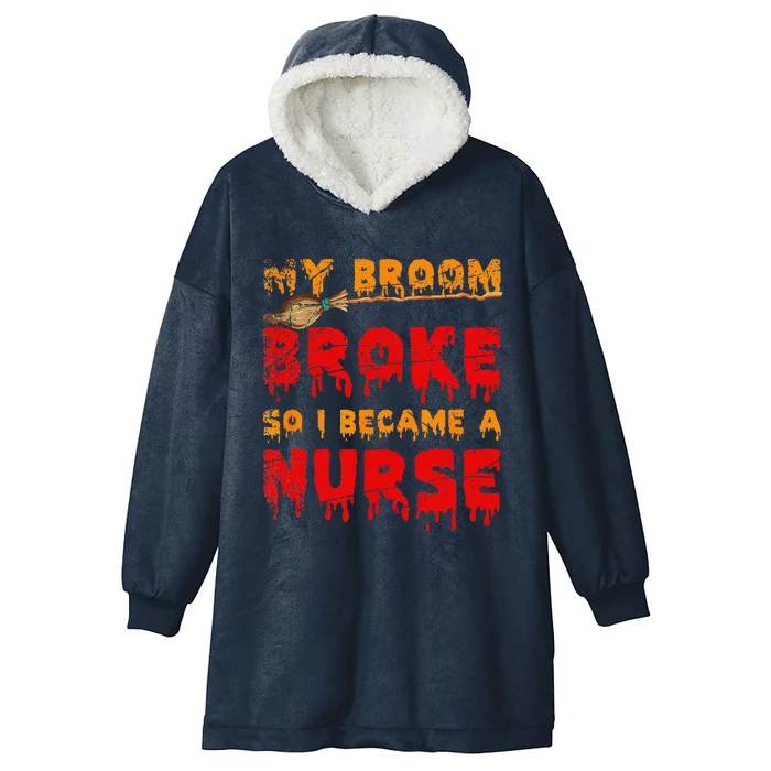 Funny Nurse Gift Spooky Witch Costume Halloween Hooded Wearable Blanket